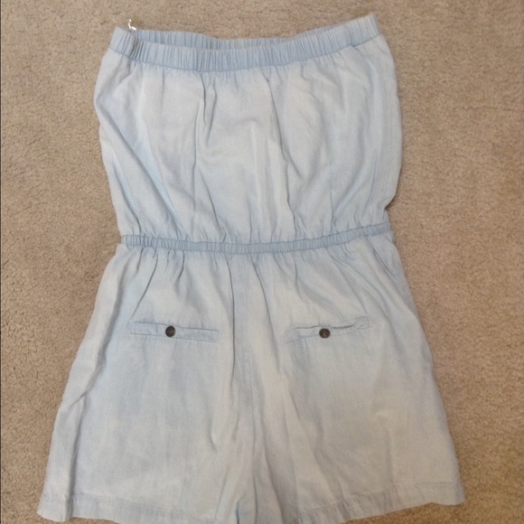 Lucca Couture Faux Denim Romper - Picture 2 of 3