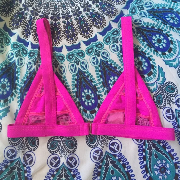 ❌SOLD❌ Fuschia Pink Mesh Swimsuit Top - Picture 2 of 2