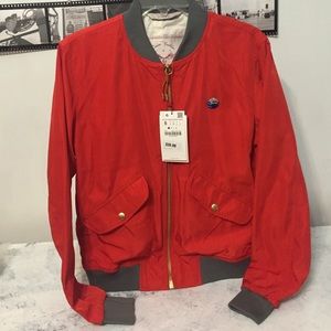 Denim Couture by Zara Man Jacket Sm Small Red