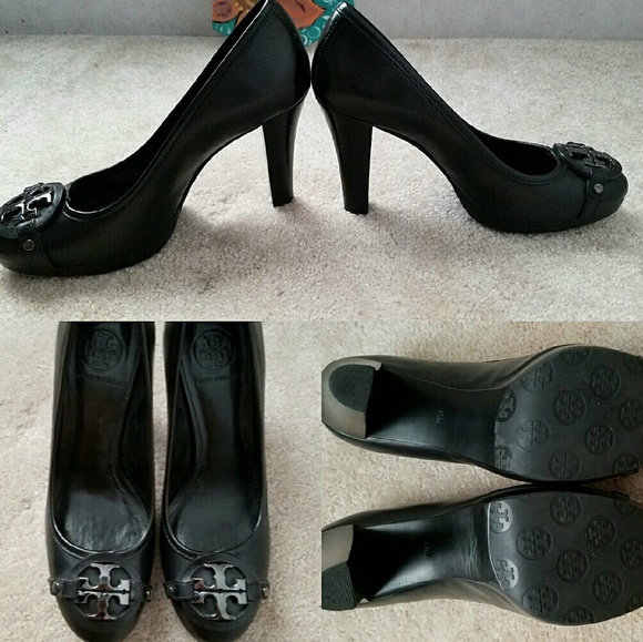 Tory Burch Shoes - SOLDBRAND NEW! Tory Burch logo black leather pumps