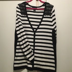 Stripe and Lace cardigan