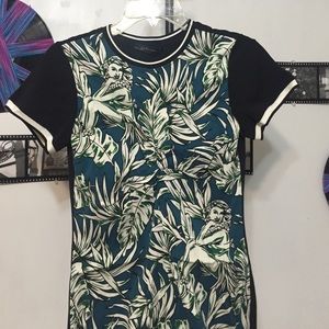 Zara Hula Girl Hawaiian Maxi Dress XS extra small