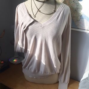 Alexander Wang Cotton V Neck Beige Sweater