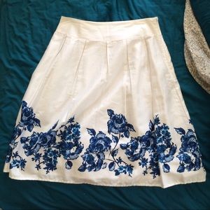 White floral skirt
