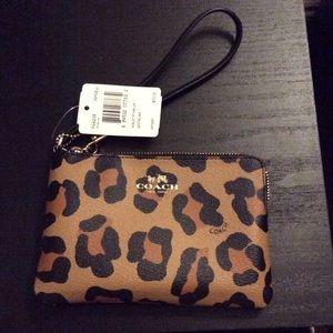 Coach leopard Wristlet NWT!!!