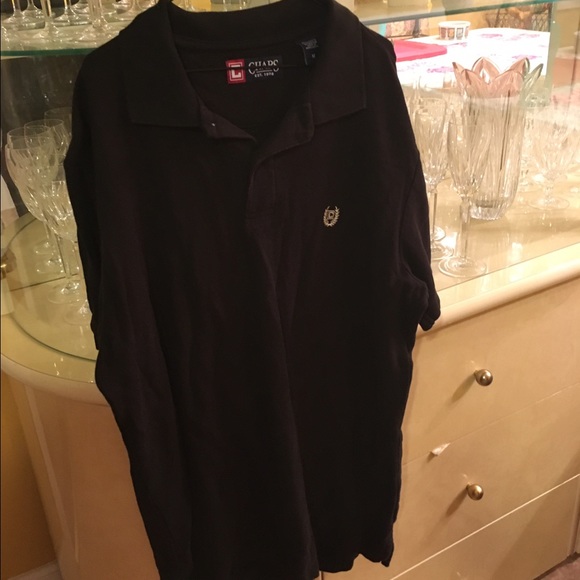 Chaps Black Short Sleeve Polo