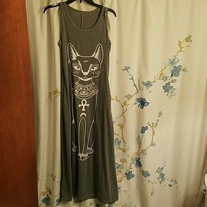 Egyptian cat maxi dress
