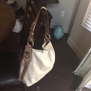 Light cream Coach sack style purse - medium size