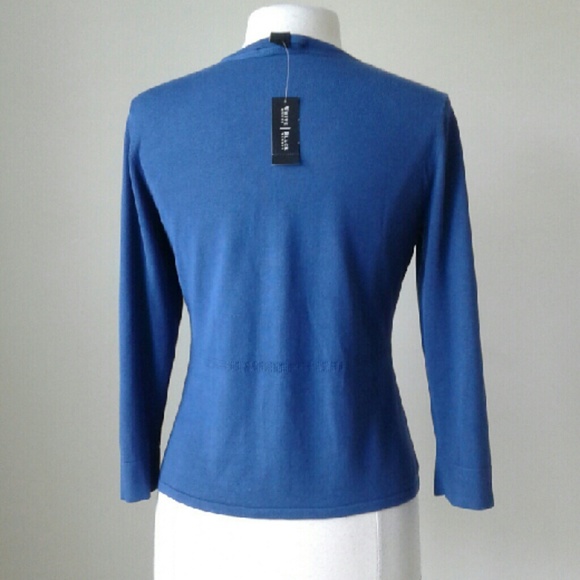 3/4 sleeve pointelle cardigan cover up blue SOLD! - Picture 2 of 2