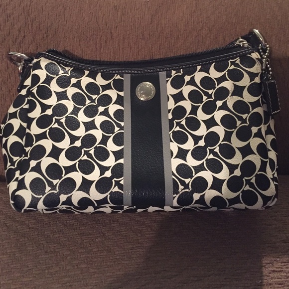 Black and white Coach handbag