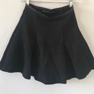 Black Floral High Waisted Skirt