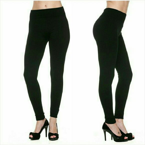 Black fleece lined leggings M/L   NWT - Picture 3 of 7