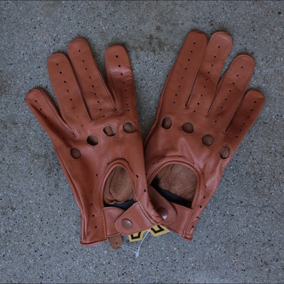Lamb skin leather driving gloves