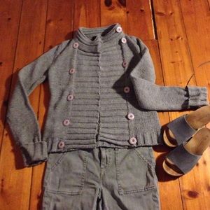 Grey Military-style Sweater