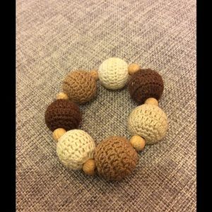 Crochet beaded elastic stretch bracelet