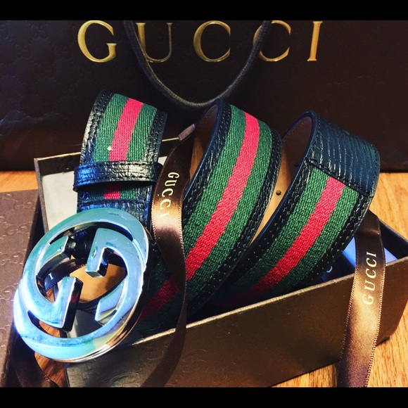 Gucci GG Web Belt Green/Red/Black US 30-34
