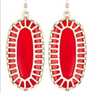 Dayla Oblong Earrings, Red