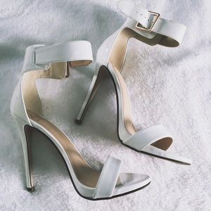 White Strappy High Heel Sandals