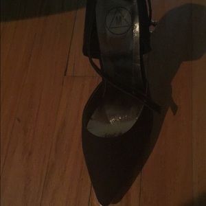 Ankle tied heels with gold embellishments