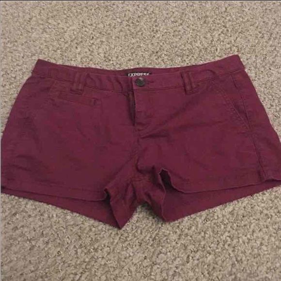 Express chino shorts 0 burgendy
