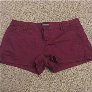 Express chino shorts 0 burgendy