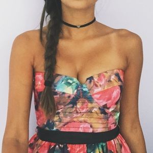 Floral Strapless Corset Dress