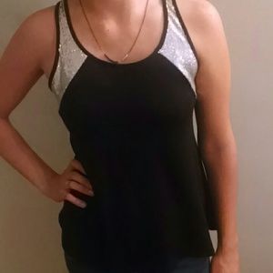 Black sequin tank