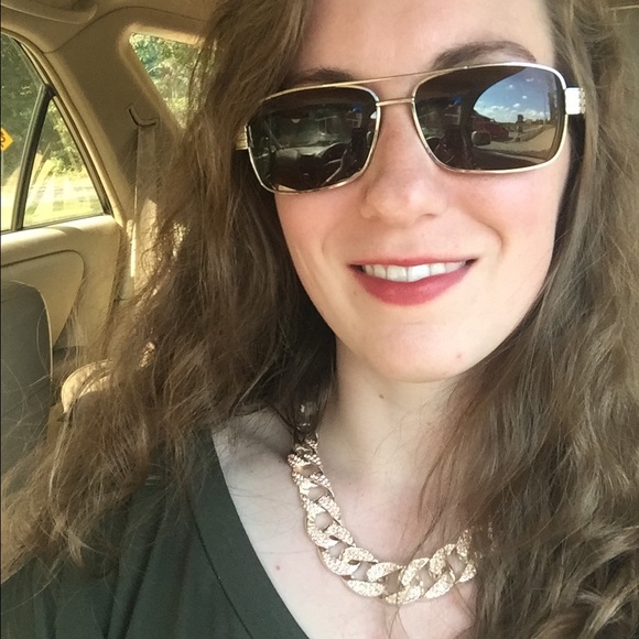 Champagne gold pave crystal necklace - Picture 4 of 4