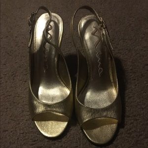 Gold Nina Heels