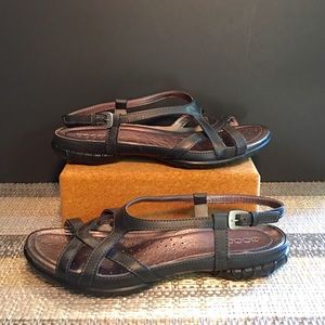 ECCO Women's Black Sandal 40