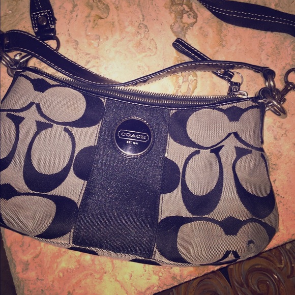 Black & Grey Coach Cross body purse