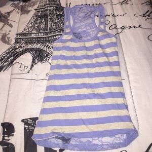 Striped/lace tank top
