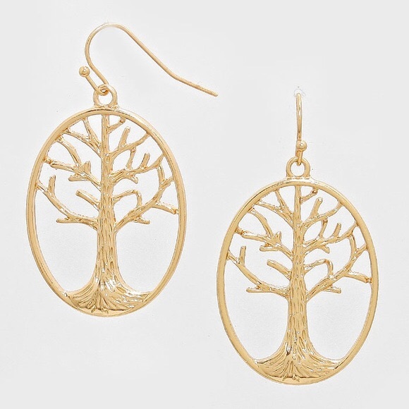 🎉NEW ITEM🎉Tree of life Cutout Disc Drop Earrings