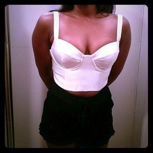 White bustier top
