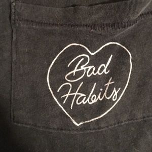 Grey bad habits tee