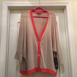 Tan & Tangerine Lightweight Cardigan Plus Size 3x