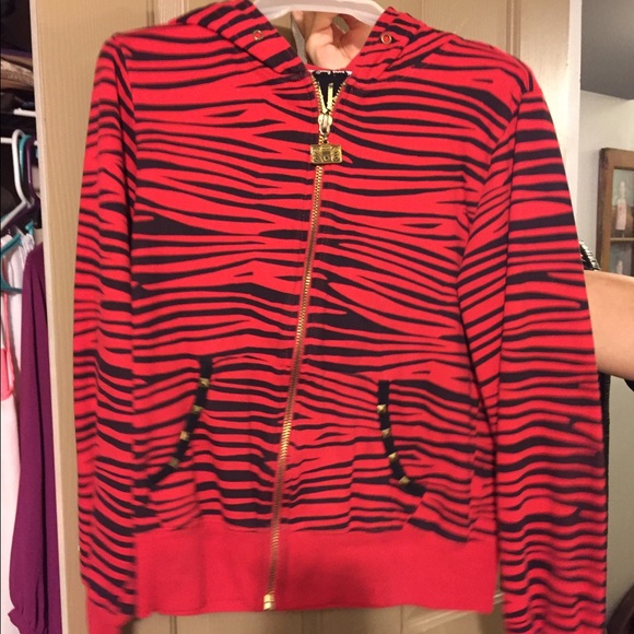 Red zebra jacket with hood