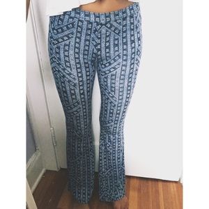 Blue Print Flare Pants