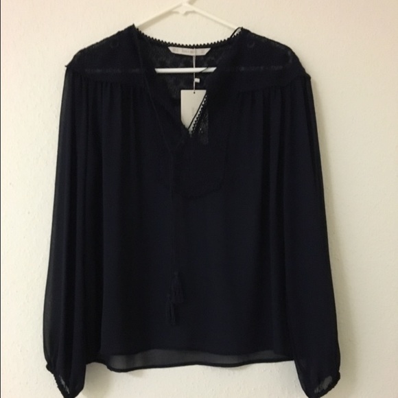 Zara blouse with embroidered bib front - Picture 2 of 2