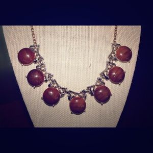 Unique wood and gold tone necklace