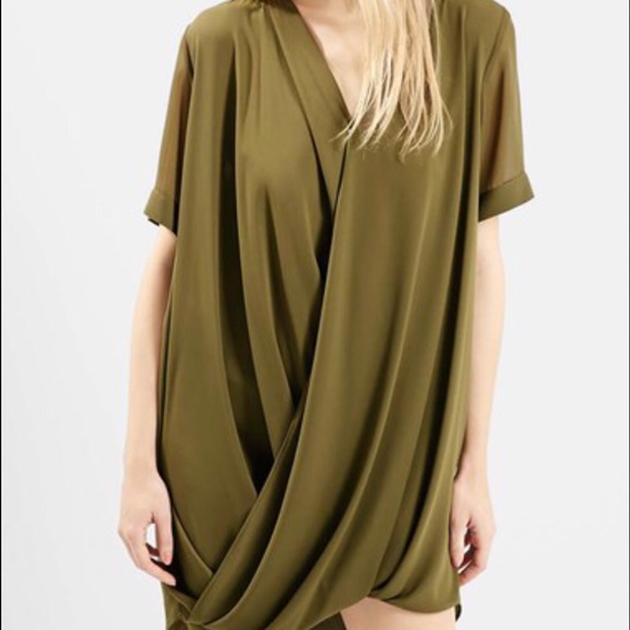 Top Shop Tunic Sz 12, Olive green, like new