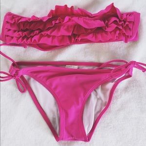 Roxy Strapless Frilly Bandeau Bikini