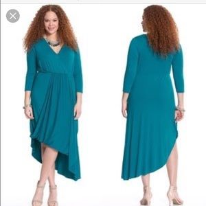 Gray‼️ Lane Bryant Draped Front Maxi Dress