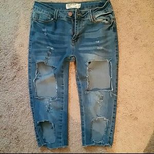 Custom ripped distressed jeans
