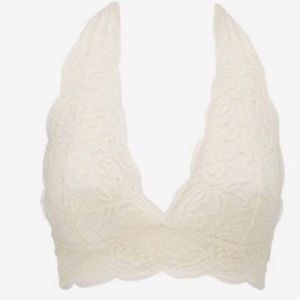 Floral lace halter bralette