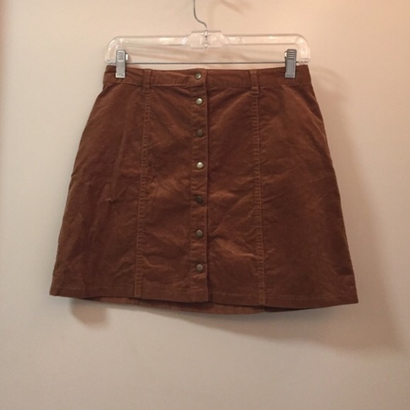 Corduroy Button Up Skirt