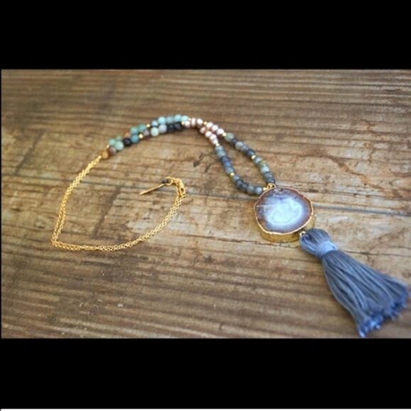 FINAL PRICE Agate pendant natural stone necklace - Picture 2 of 4