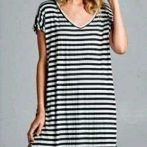 Slouchy oversized striped maxi dress L