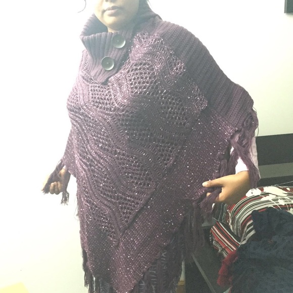 Purple Collared Poncho