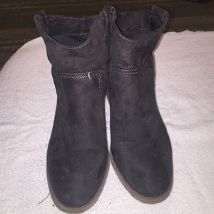 Black and brown booties